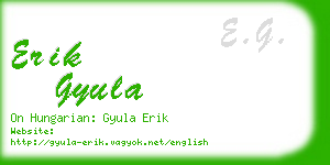 erik gyula business card